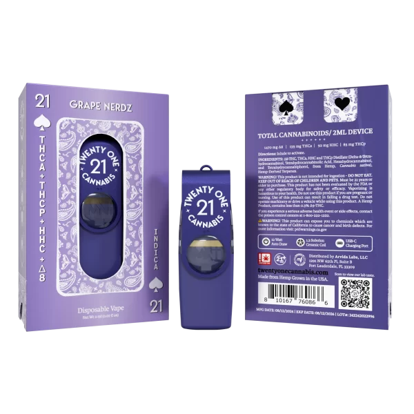 Twenty One Cannabis Vape Disposable 2ml THCA/THCP Paradise Hemp Company Twenty One Cannabis Vape Disposable 2ml THCA/THCP Paradise Hemp Company